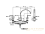смеситель на борт ванны cisal wave, wa00026121, на 4 отверстия, излив 228 мм, хром