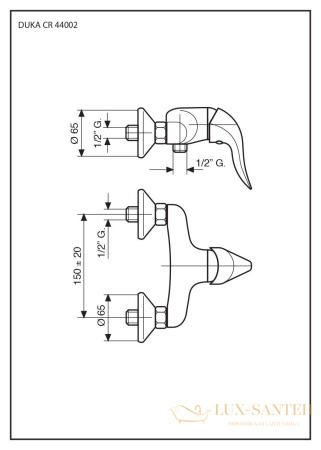 смеситель emmevi duka 44002/cr для душа, хром