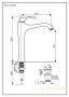 смеситель высокий для раковины emmevi ares 76006/ns с донным клапаном, зачищенный никель