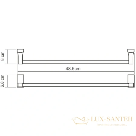 полотенцедержатель wasserkraft leine k-5050 48,5 см, хром