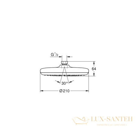 верхний душ grohe tempesta 210 26409000 6.8 л/мин, хром