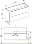 тумба под умывальник keuco plan, 32983290000, 1200x605x490 мм, к/ф: инокс матовый (лак матовый)/инокс матовый петроль (стекло)