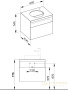 тумба под умывальник keuco stageline, 32855970000, 650x550x490 мм, к/ф: вулканит (ламинир. матовый)/вулканит матовый (стекло)