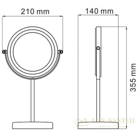 косметическое зеркало wasserkraft k-1003 x 5, хром