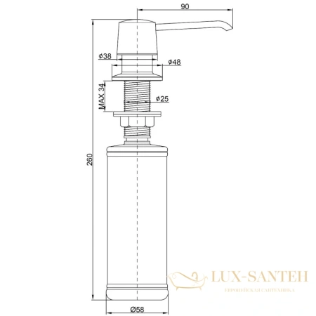 дозатор paulmark sauber d001-401 350 мл, антрацит