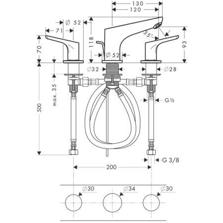 смеситель для раковины hansgrohe focus 31937000