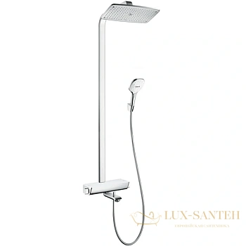 душевая стойка для ванны hansgrohe raindance select e 360 27113400 showerpipe, белый/хром