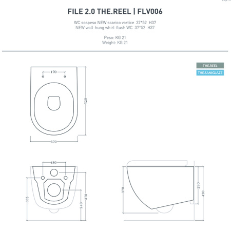 унитаз подвесной artceram file 2.0, flv006 17 00, турбо смыв the.reel, 36х52 см, с креплениями, цвет черный матовый saniglaze