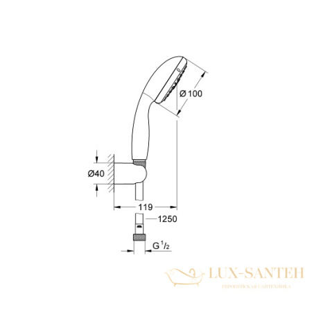 душевой гарнитур grohe new tempesta 100 27799001, хром