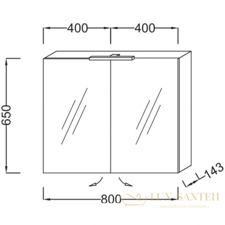 зеркальный шкаф jacob delafon odeon up eb796ru-n18 80х65 см, белый