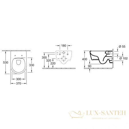 подвесной безободковый унитаз villeroy & boch avento 5656rs01 с сиденьем микролифт, альпийский белый