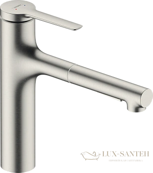 смеситель для кухни hansgrohe zesis m33 74801800 с вытяжным душем, цвет сталь