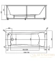 акриловая ванна aquatek либра new 150х70 см lib150n-0000003 на каркасе, с фр. экраном и слив-переливом, белая