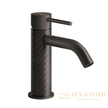 смеситель gessi 316 intreccio 54102.707 для раковины, black metal brushed pvd