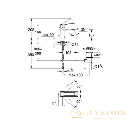 смеситель grohe allure brilliant 23029000 для раковины, хром