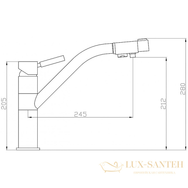 смеситель zorg sanitary zr401kfsatin для кухни, сатин