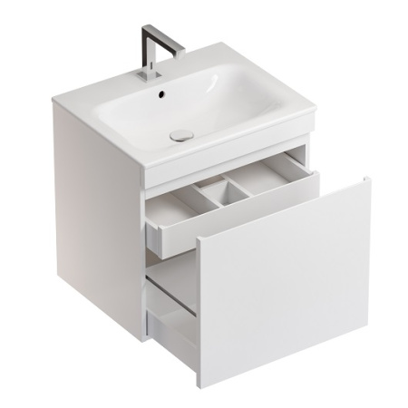 комплект мебели для ванной geberit renova plan 529.915.01.6 60 см, белый глянец