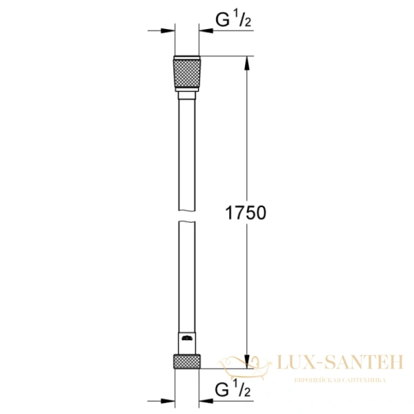 душевой шланг 175 см grohe silverflex 28388dc1, суперсталь