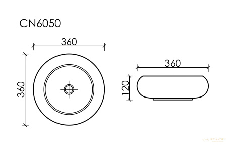 умывальник чаша накладная овальная капучино матовый, ceramica nova element 360*360*120мм cn6050mc