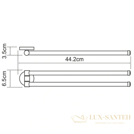 полотенцедержатель wasserkraft rhein k-6231 44,2 см, хром