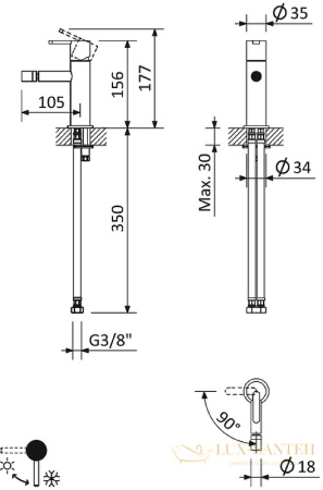 смеситель cezares leaf leaf-bsm-l-01-w0 для биде, хром