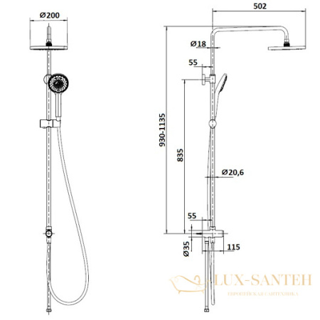 душевая система villeroy & boch universal tvs00001000061 без смесителя, хром