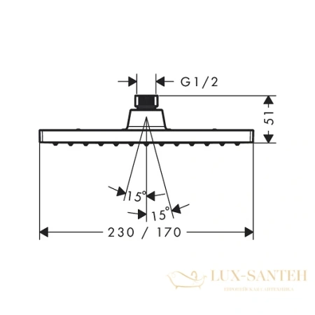 верхний душ 200 1jet hansgrohe vernis shape 26281000 хром