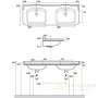 раковина kerasan waldorf 4143k1bi/cr*3 150х55 см, белый