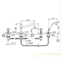 смеситель на борт ванны nicolazzi dames anglaises, 1449cr18, на 4 отверстия, с ручным душем, хром