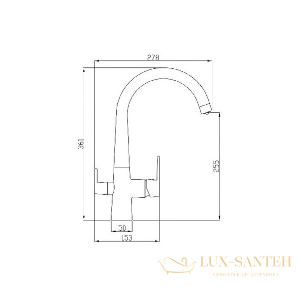 смеситель zorg steel hammer sh819blackbr для кухни, черный