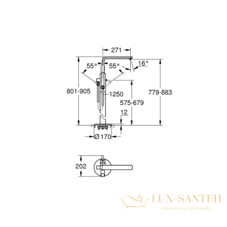 смеситель grohe lineare 23792dc1 для ванны, сталь