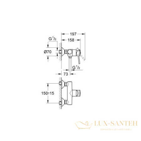 смеситель grohe bauclassic 32867000 для душа, хром