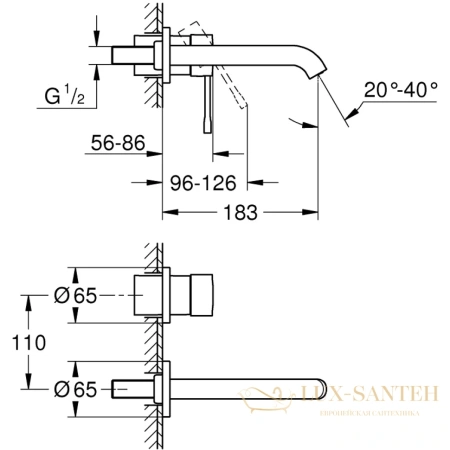 смеситель для раковины без донного клапана grohe essence new 19408dl1, теплый закат матовый