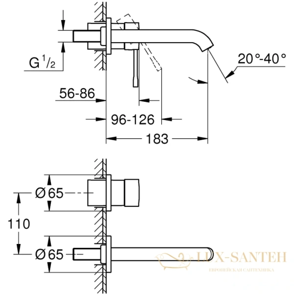 смеситель для раковины без донного клапана grohe essence new new 19408gl1, холодный рассвет глянцевый