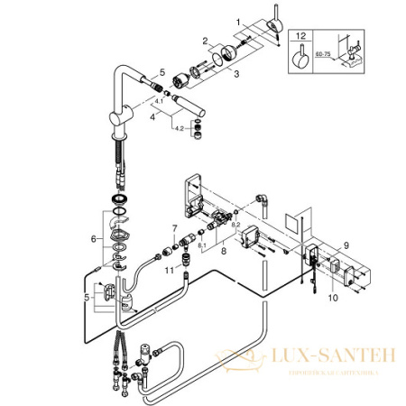 смеситель grohe minta touch 31360dc1 для мойки, сталь