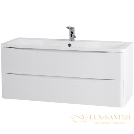 тумба под раковину belbagno acqua acqua-1200-2c-so-bl 120 см подвесная, bianco lucido