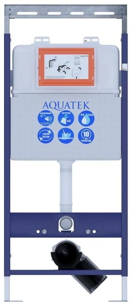 инсталляция для подвесного унитаза aquatek easy fix 51 ins-0000009 с регулируемой верхней планкой