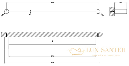 полотенцедержатель gessi 316 accessories 54803.707 60 см, черный шлифованный хром pvd