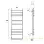 полотенцесушитель 500x800 электрический point омега pn90158se п12 левый/правый, хром