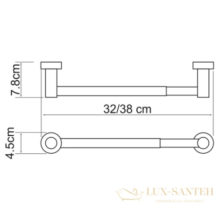 полотенцедержатель wasserkraft donau k-9491 38 см, хром