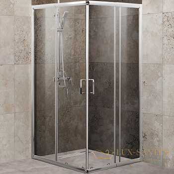 душевой уголок belbagno unique unique-a-2-85/100-c-cr 100х100 см профиль хром, стекло прозрачное 