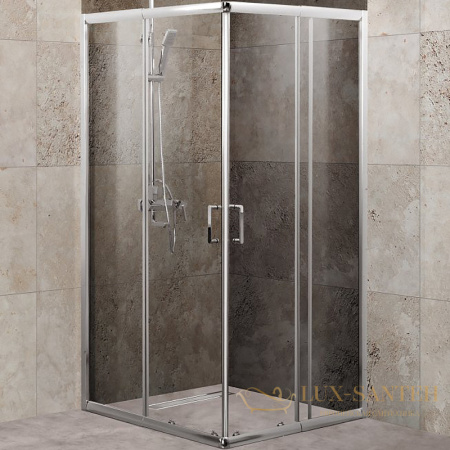 душевой уголок belbagno unique unique-a-2-85/100-c-cr 100х100 см профиль хром, стекло прозрачное 