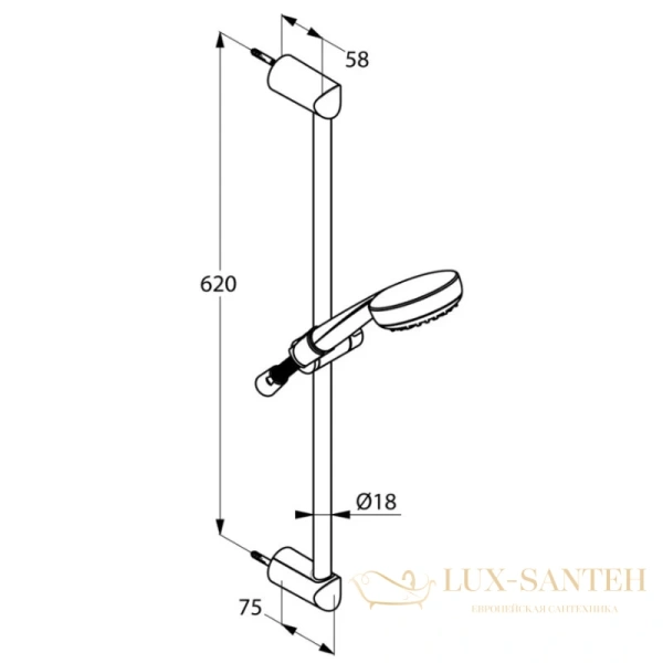 душевой гарнитур kludi logo 1s 681600500, хром