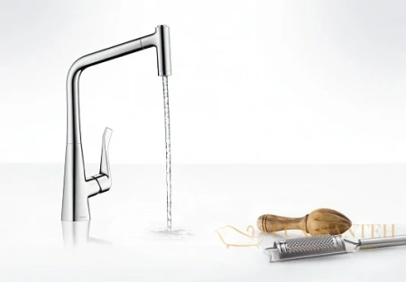 смеситель для кухни hansgrohe metris сталь 14820800