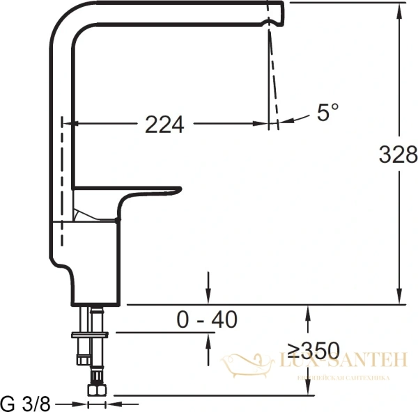 смеситель для кухонной мойки jacob delafon aleo e72360-cp