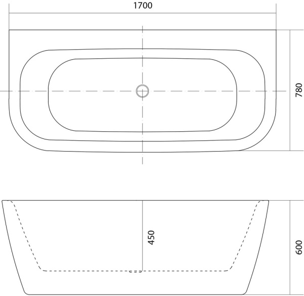 ванна акриловая aquatek алтея 170x78 см aq-123778, отдельностоящая