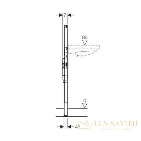 инсталляция для подвесного умывальника geberit duofix 111.480.00.1 с внутристенным сифоном
