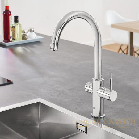 смеситель grohe blue home 31455000 для кухни, хром