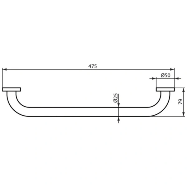 поручень ideal standard iom a9126aa 47,5 см, хром