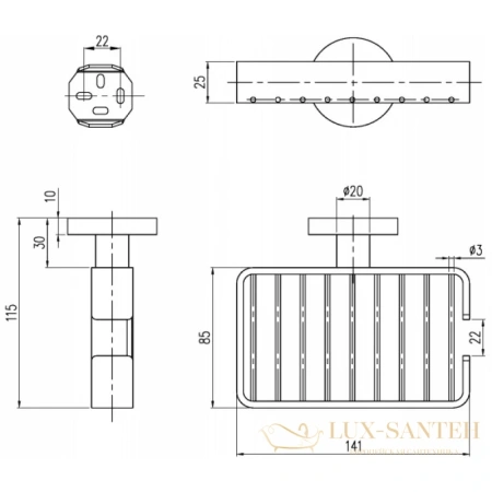 мыльница villeroy & boch elements-tender tva15100800061, хром